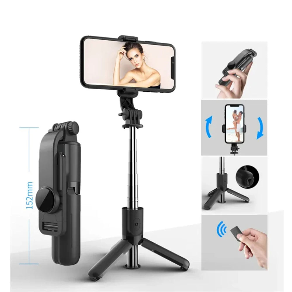 Selfie Stick Bluetooth Techsuit L11, Universel, Noir