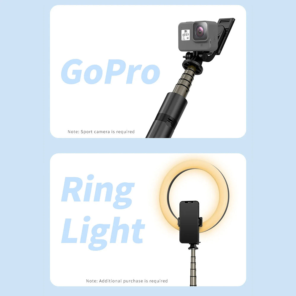 Perche à selfie Bluetooth Techsuit Q06, Universelle, Noire