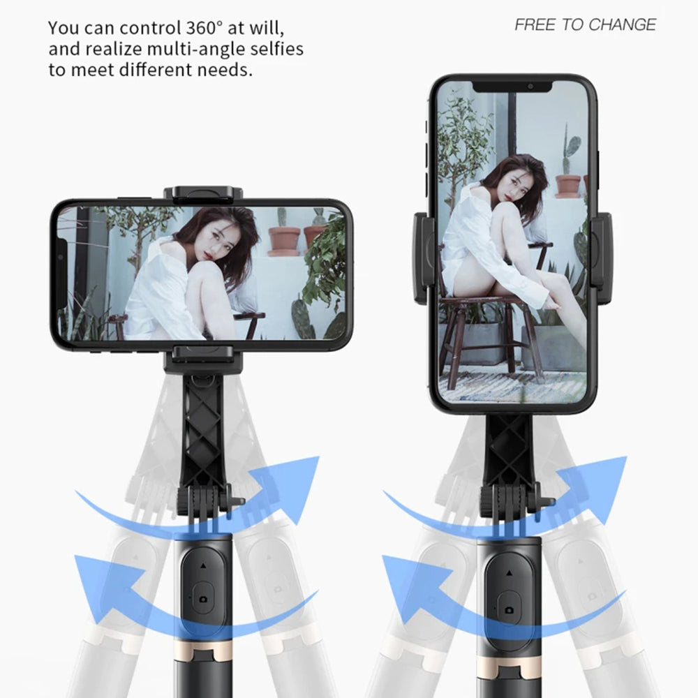Perche à selfie Bluetooth Techsuit Q08, Universelle, Noire