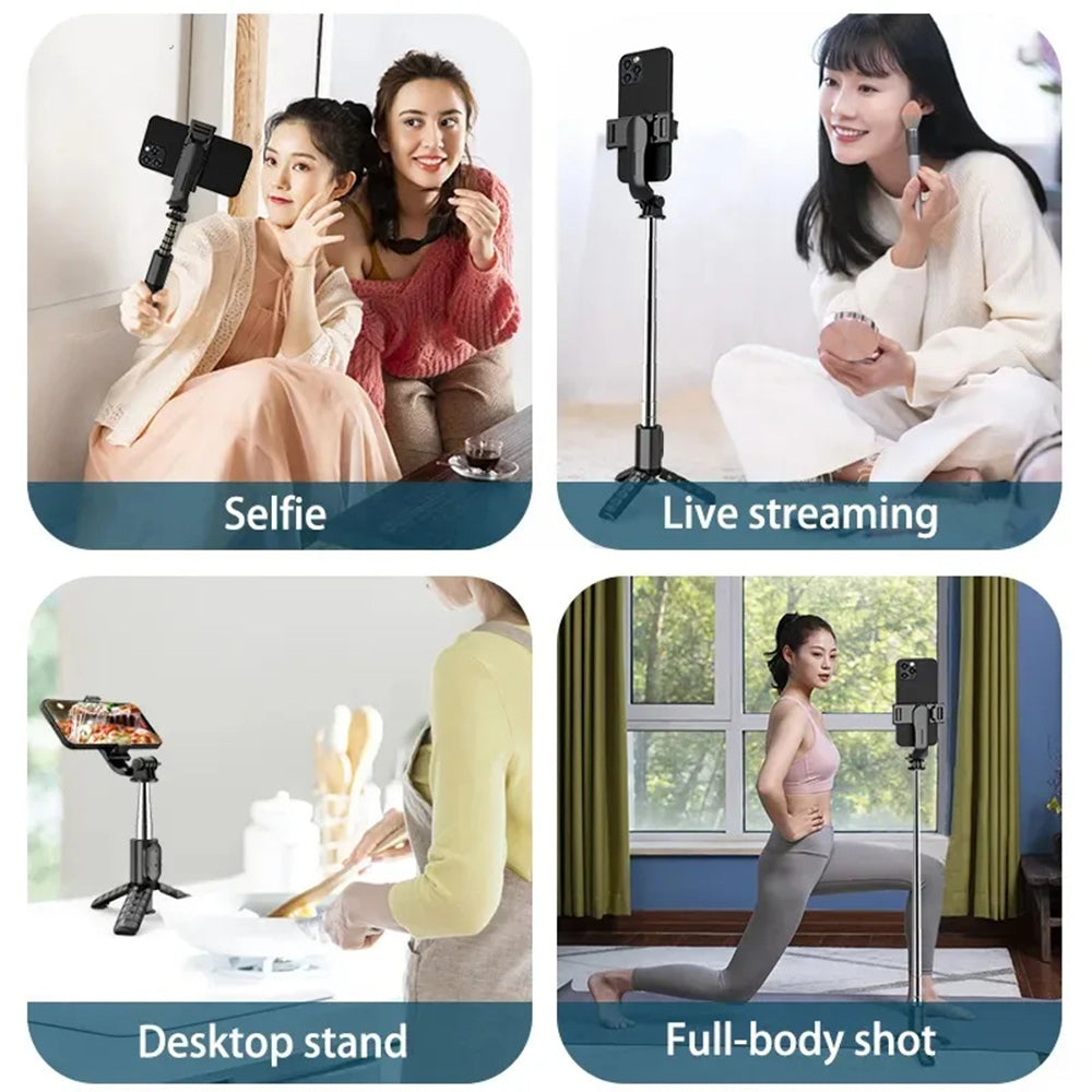 Perche à selfie Bluetooth Techsuit Q10, Universelle, Noire