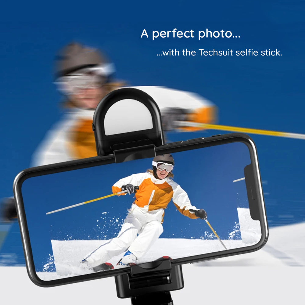 Perche à selfie Bluetooth Techsuit S01-S, Universelle, Noire