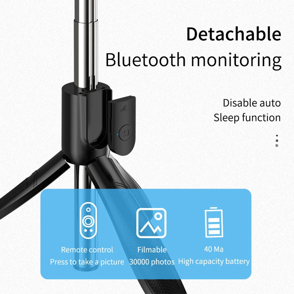 Perche à selfie Bluetooth Techsuit S01-S, Universelle, Noire