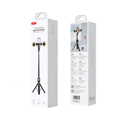 Perche à selfie Bluetooth XO Design SS23 Dual Lights, Universelle, Noire