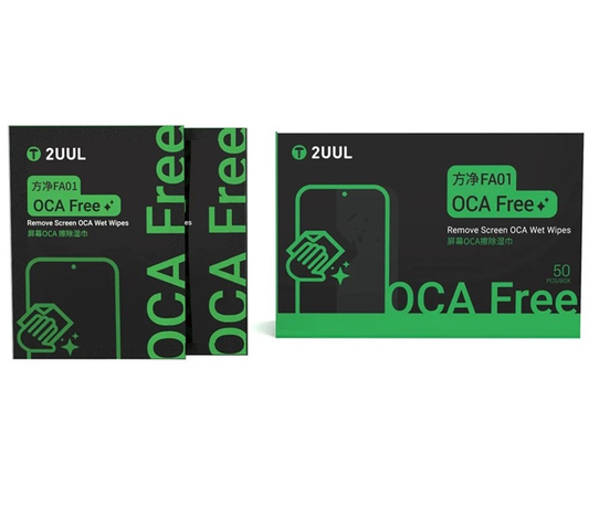 Lingettes Humides de Nettoyage 2UUL FA01 pour élimination de l'Adhésif OCA / LOCA, Lot de 50 pièces