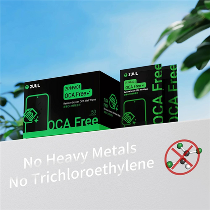 Lingettes Humides de Nettoyage 2UUL FA01 pour élimination de l'Adhésif OCA / LOCA, Lot de 50 pièces
