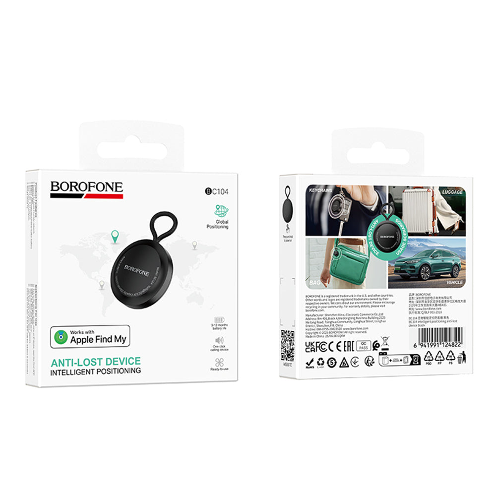 Borofone SmartTag BC104 pour la série iOS, Noir
