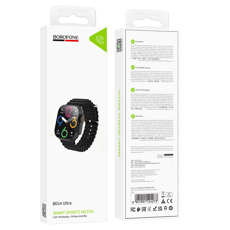 Borofone BD14 Ultra Call Smartwatch, Black