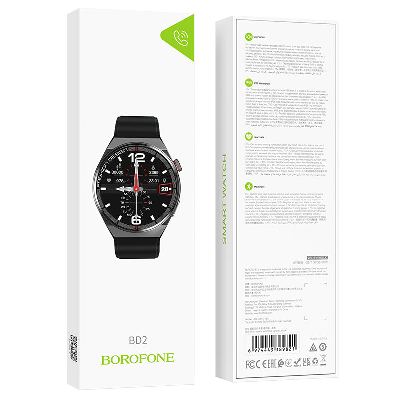 Borofone BD2 smartwatch, noir 