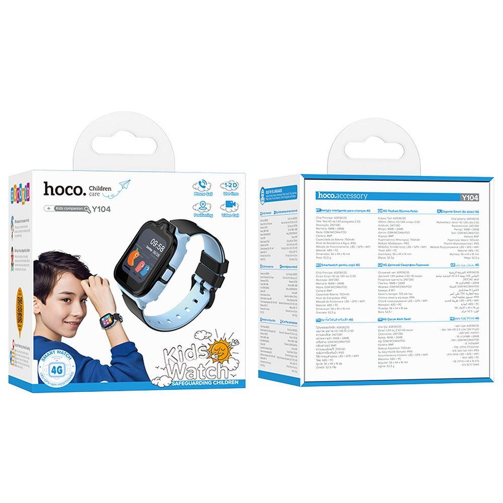 Smartwatch HOCO Y104 Kids Call, Bleu