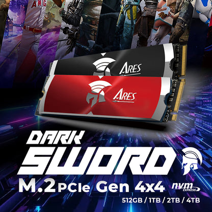 Solid State Drive (SSD) Dato Ares Dark Sword, NVME 1.4, PCIE Gen4x4, 2TB, Rouge ARSDSR-2TB