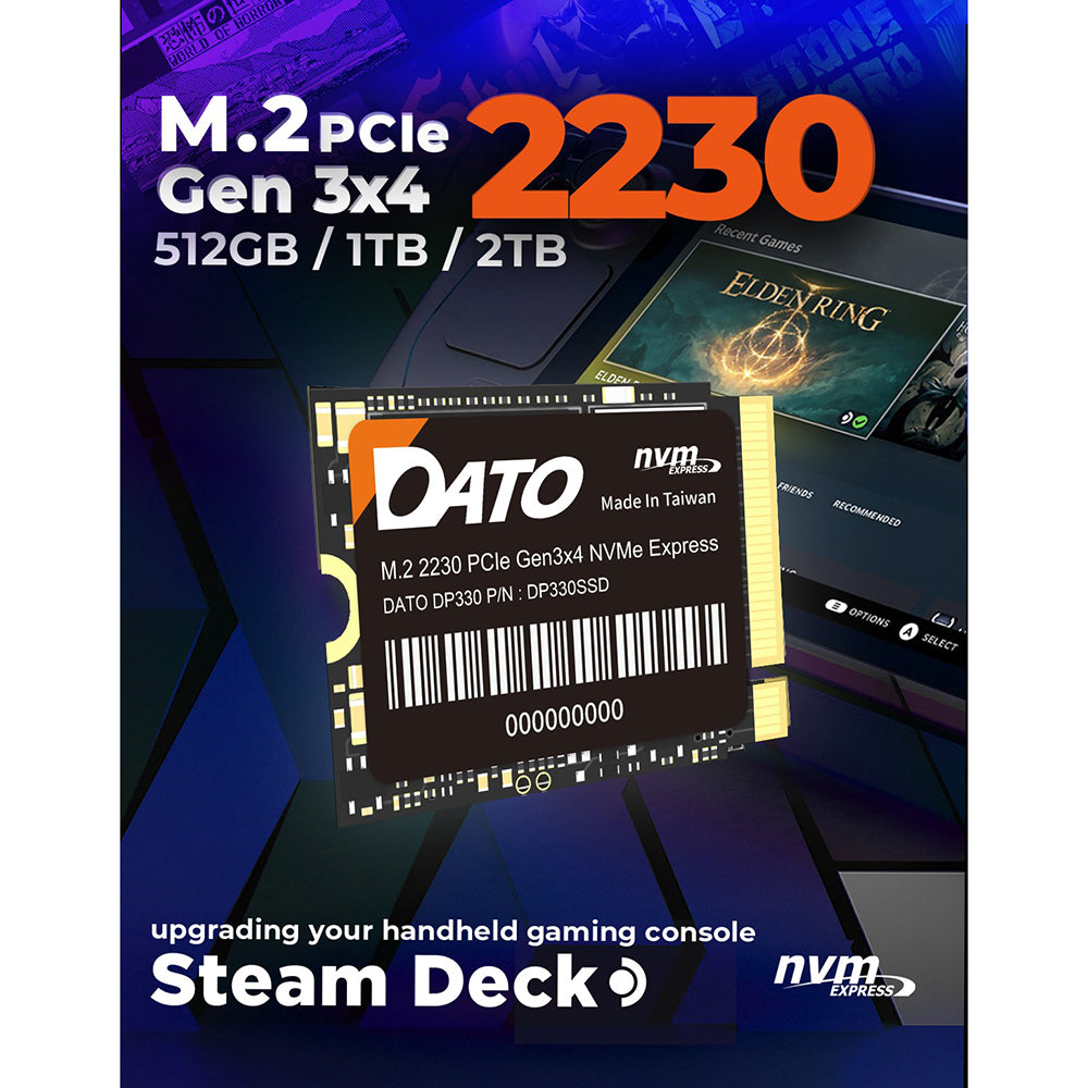 Solid State Drive (SSD) Dato DP330, NVME M.2 2230, PCIE Gen3x4, 2TB, Noir DP330SSD-2TB