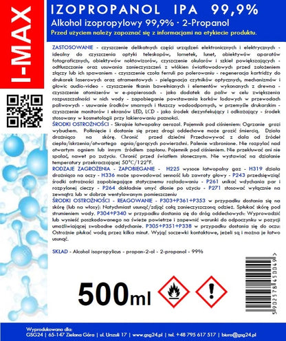 Spray Nettoyant Alcool Isopropylique GSG24 I-Max, 500ml