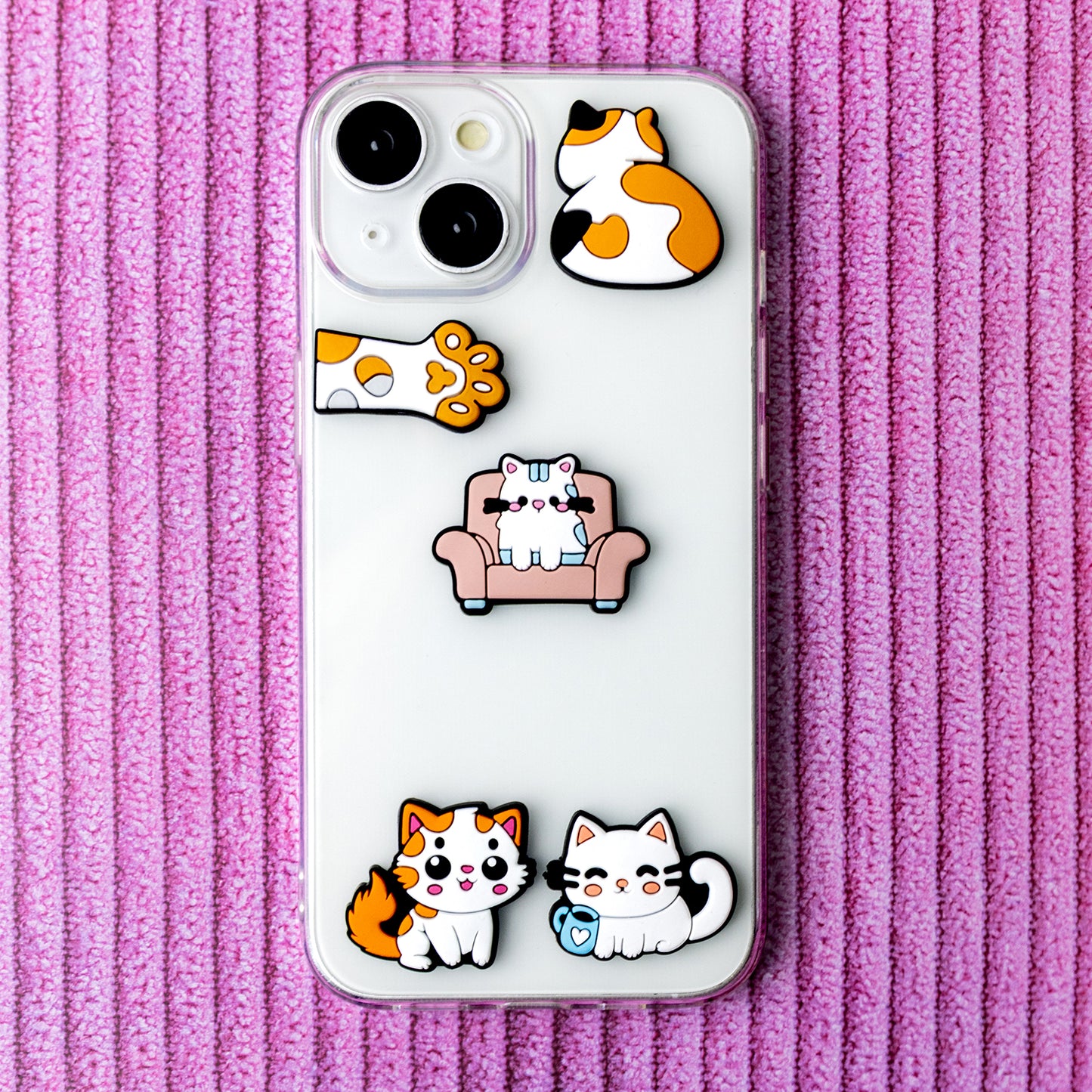 Sticker 3D OEM Chat pour Coque de Téléphone / Tablette, Set de 5 pièces, Multicolore