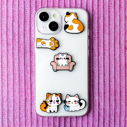 Sticker 3D OEM Chat pour Coque de Téléphone / Tablette, Set de 5 pièces, Multicolore