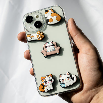 Sticker 3D OEM Chat pour Coque de Téléphone / Tablette, Set de 5 pièces, Multicolore