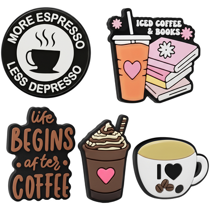 Sticker 3D OEM Coffee pour Coque de Téléphone / Tablette, Set de 5 pièces, Multicolore