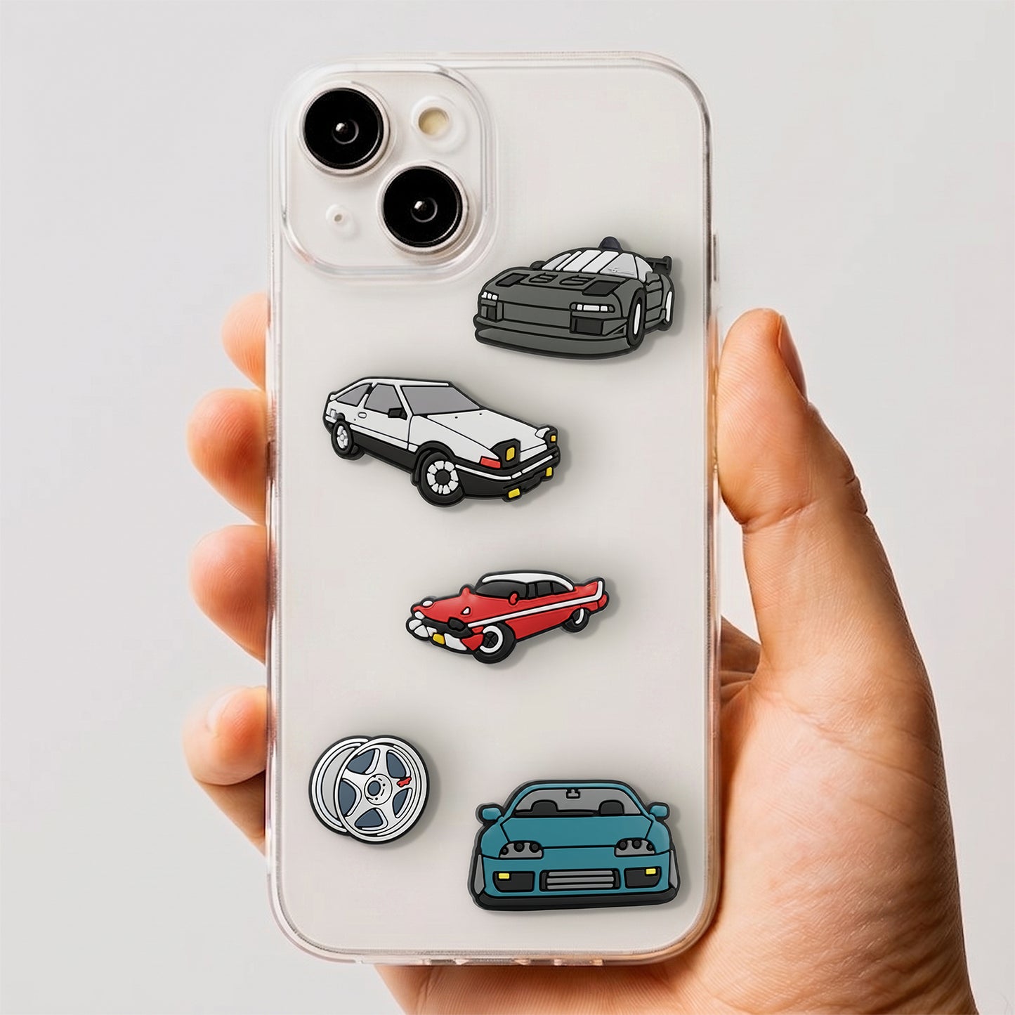 Autocollant 3D OEM Fast Cars pour Coque de Téléphone / Tablette, Set de 5 pièces, Multicolore