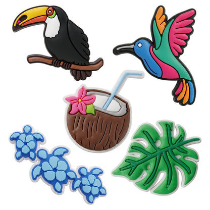 Autocollant 3D OEM Tropical Birds pour Coque de Téléphone / Tablette, Set de 5 pièces, Multicolore