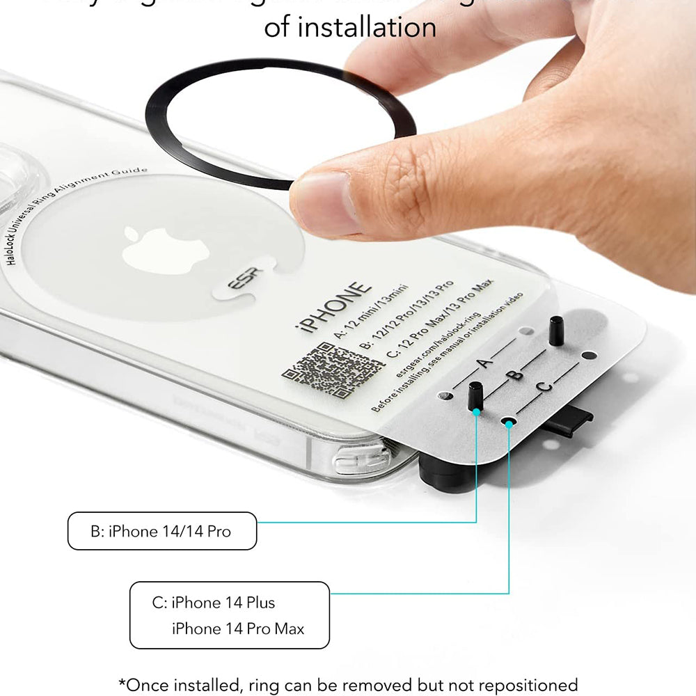 Autocollant Métallique ESR HaloLock, Set 2 pièces, Noir Argenté