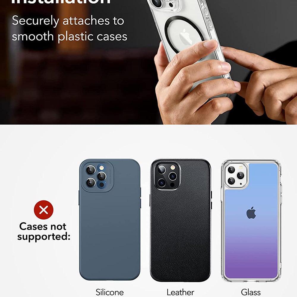 Autocollant Métallique ESR HaloLock, Set 2 pièces, Noir Argenté