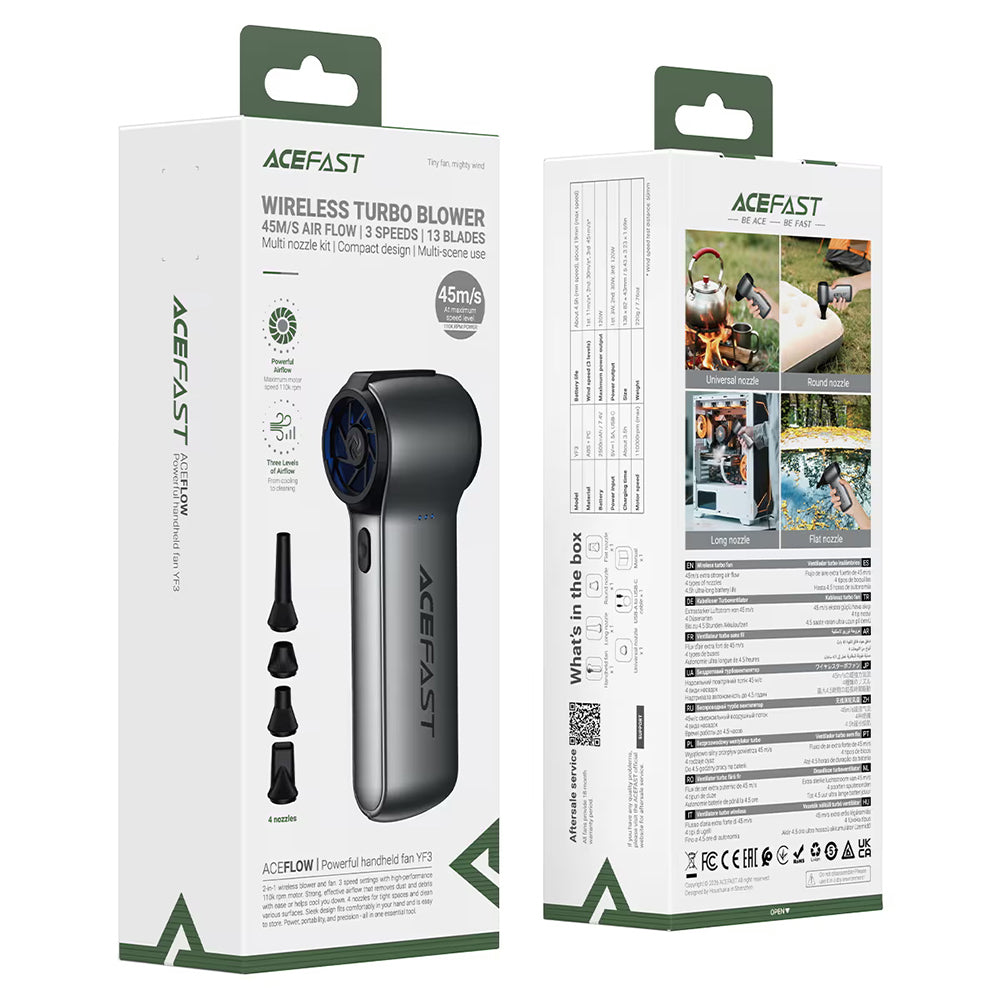Souffleur d'air Acefast YF3, Gris