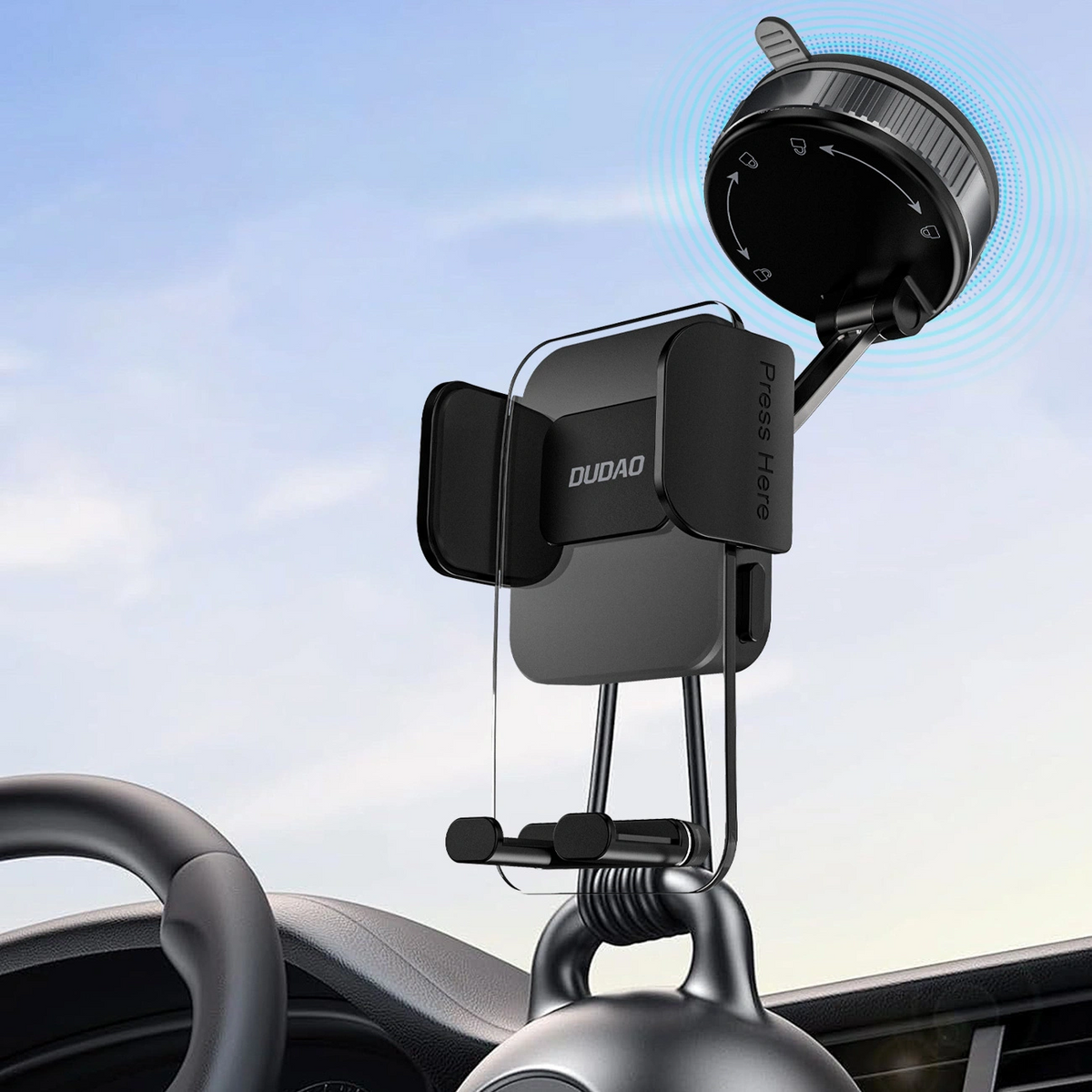 Support Auto Dudao F24Plus, Universel, Noir