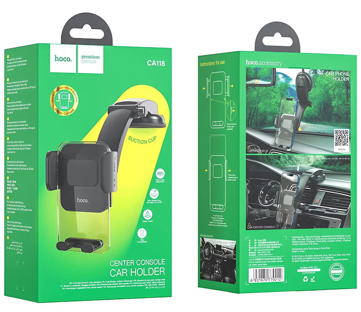 Support Auto HOCO CA118, 4.5 pouces - 7 pouces, Noir