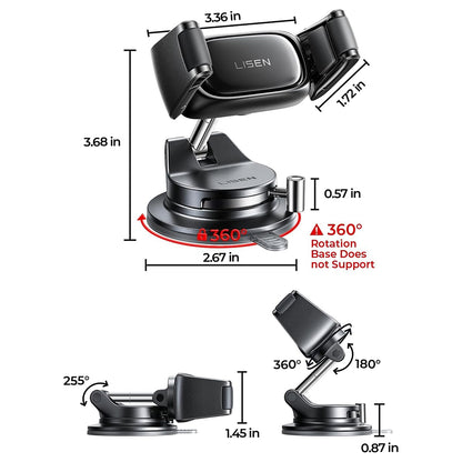 Support Auto Lisen A609, 4 pouces - 7 pouces, Noir YL0225120003