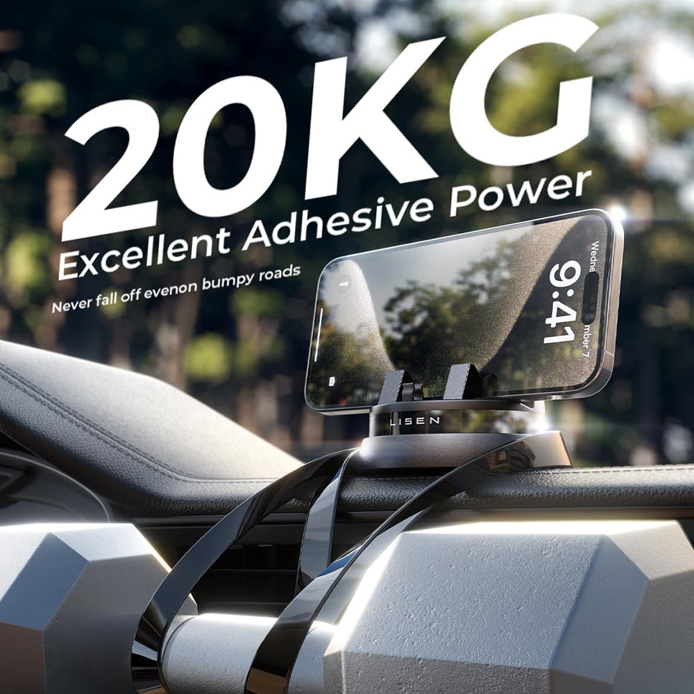 Support Auto Lisen pour Téléphone / Tablette avec épaisseur 6mm - 13mm, Noir YL0224060015