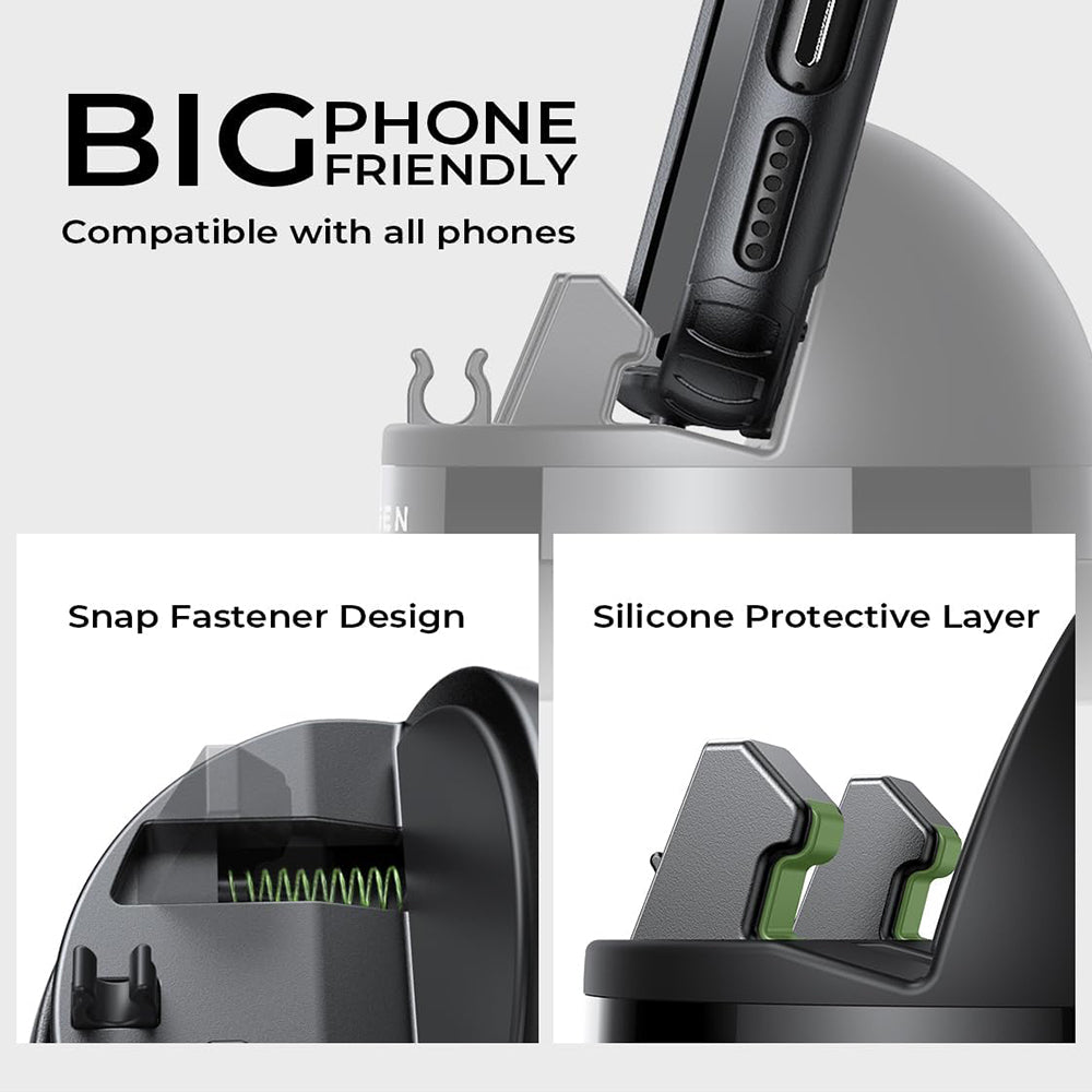 Support Auto Lisen pour Téléphone / Tablette avec épaisseur 6mm - 13mm, Noir YL0224060015