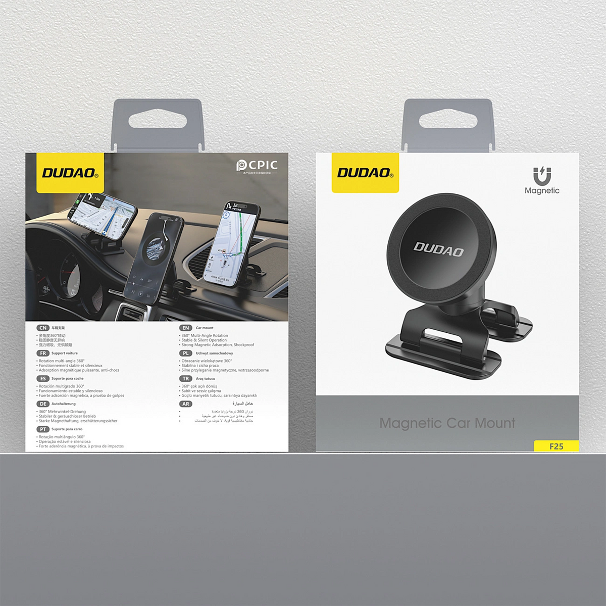 Support Auto Magnétique Dudao F25, Universel, Noir
