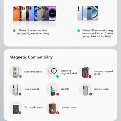 Support Auto Magnétique ESR OmniLock Dash, Universel, Noir