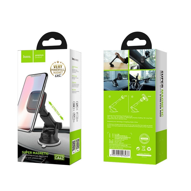 Support Auto Magnétique HOCO CA42 Cool Journey, Universel, Noir