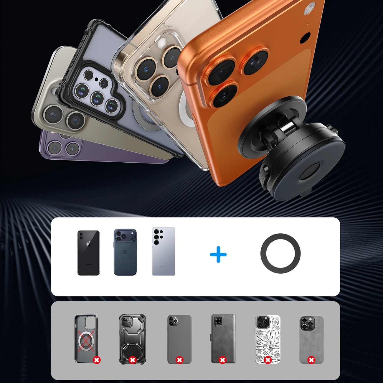 Support Auto Magnétique Joyroom JR-ZS51, Universel, Noir