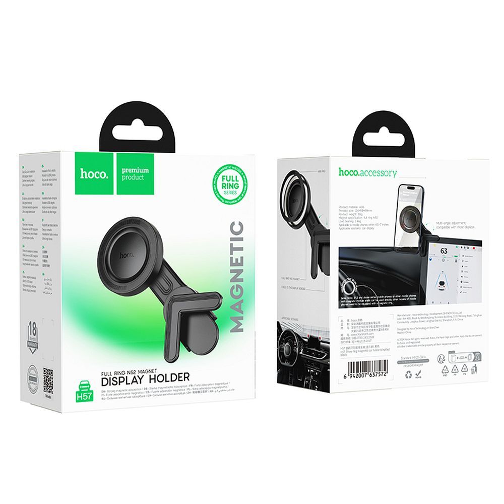 Support Auto Magnétique MagSafe HOCO H57, Universel, Noir