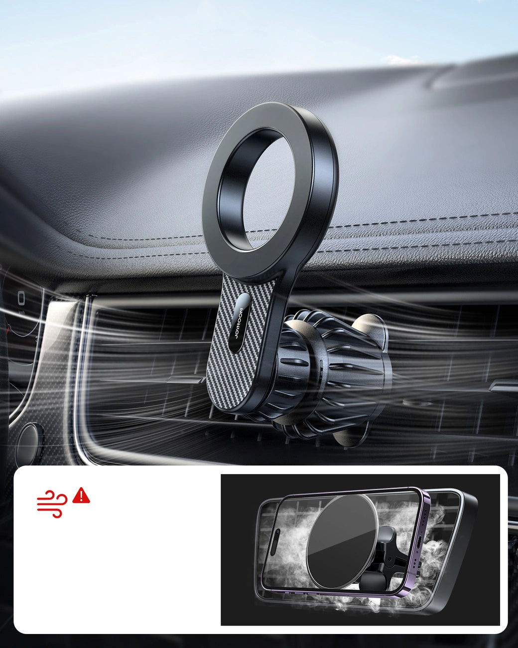 Support Auto Magnétique Joyroom JR-ZS355 Air Vent, Universel, Noir