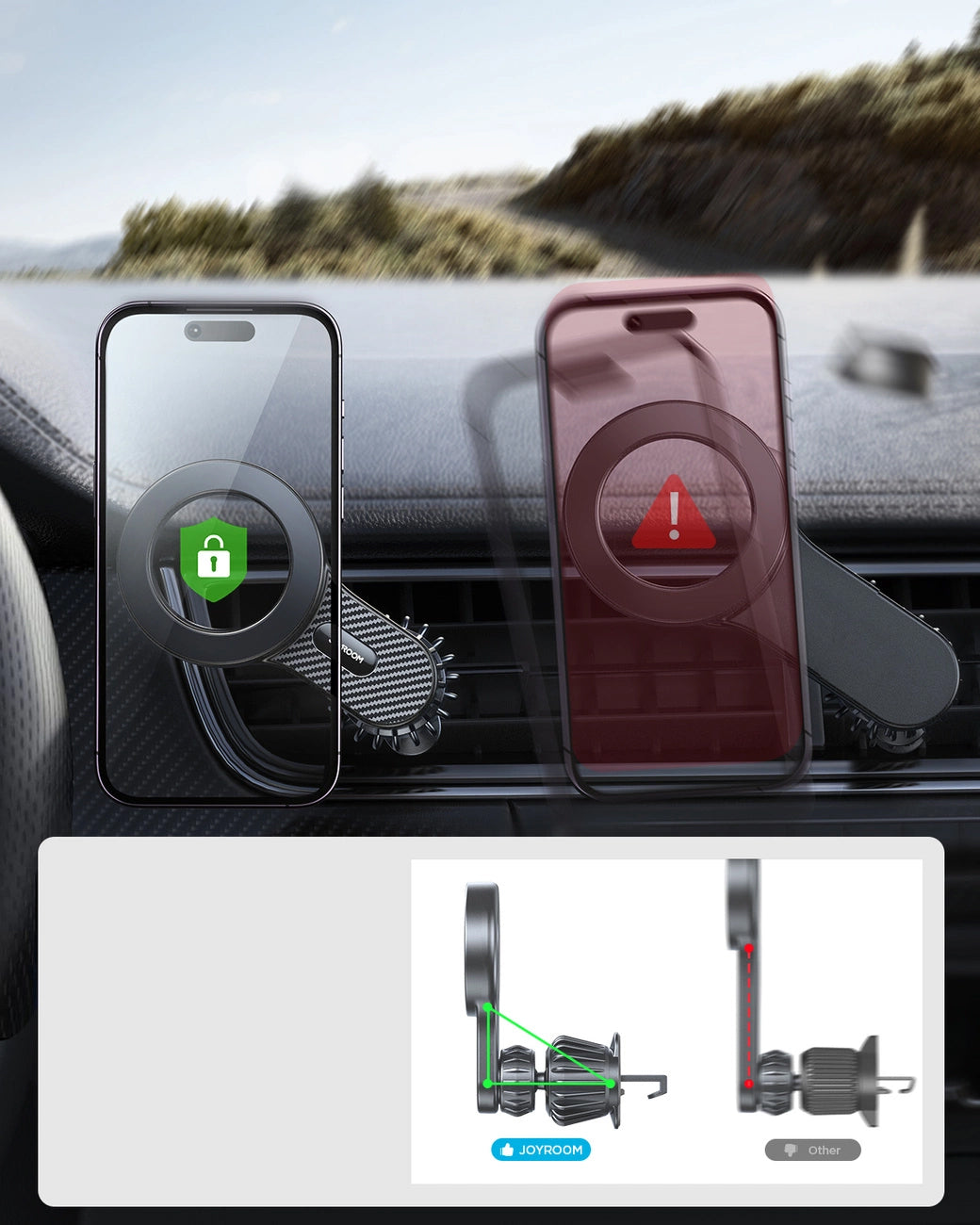 Support Auto Magnétique Joyroom JR-ZS355 Air Vent, Universel, Noir