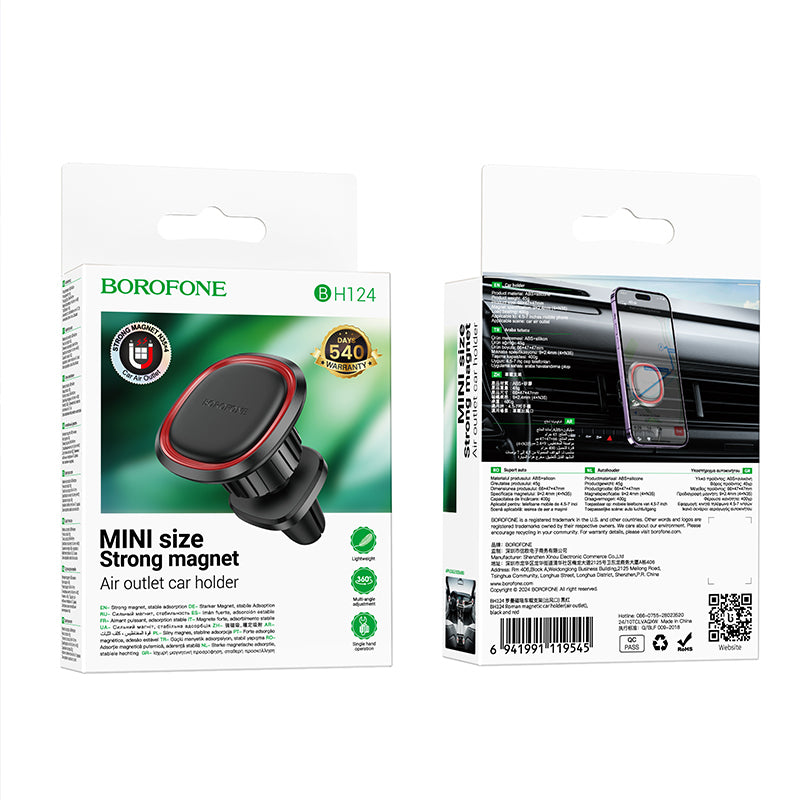 Support Auto Magnétique Borofone BH124 Roman, Universel, Noir