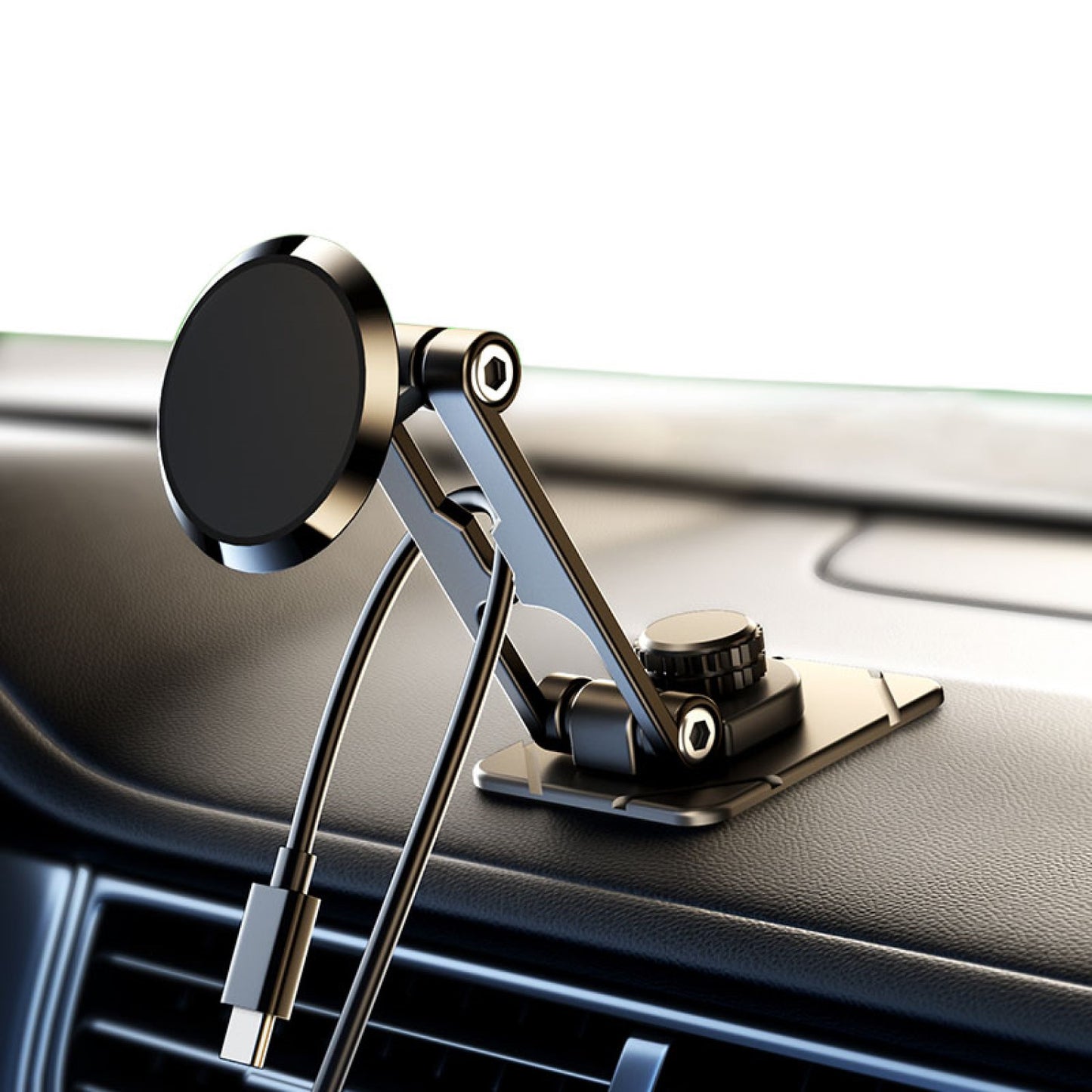 Support Auto Magnétique Setty Qualo, Universel, Noir