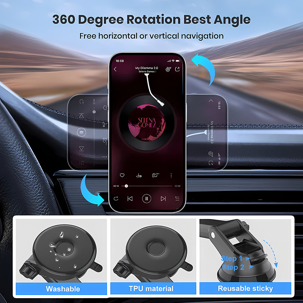 Support Auto Magnétique Techsuit S12, Universel, Noir