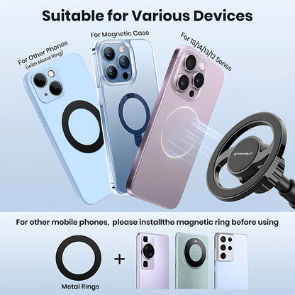 Support Auto Magnétique Techsuit S12, Universel, Noir