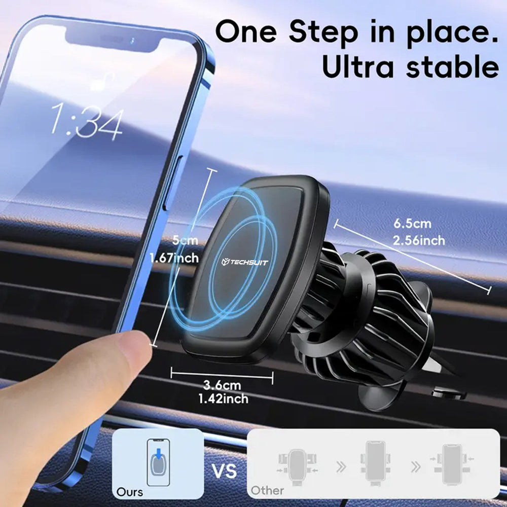 Support Auto Magnétique Techsuit S2, Universel, Noir