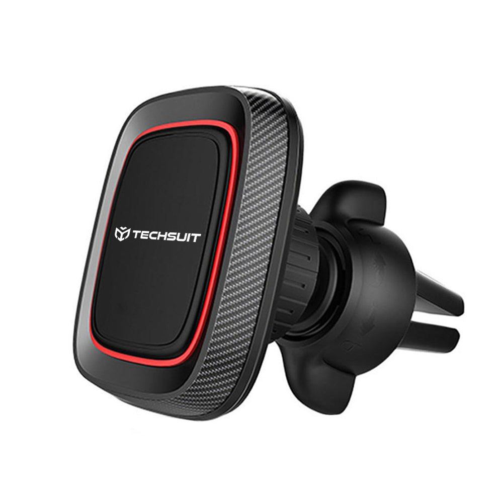 Support Auto Magnétique Techsuit S4, Universel, Noir Rouge