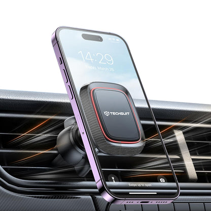 Support Auto Magnétique Techsuit S4, Universel, Noir Rouge