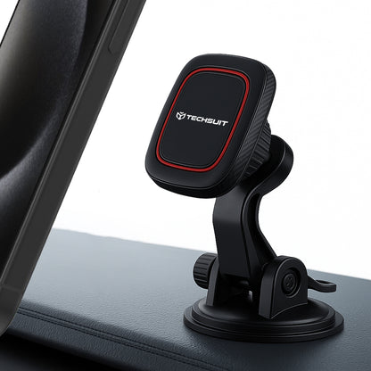 Support Auto Magnétique Techsuit S6, Universel, Noir Rouge