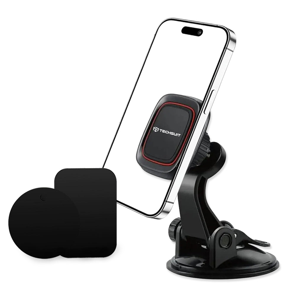 Support Auto Magnétique Techsuit S6, Universel, Noir Rouge