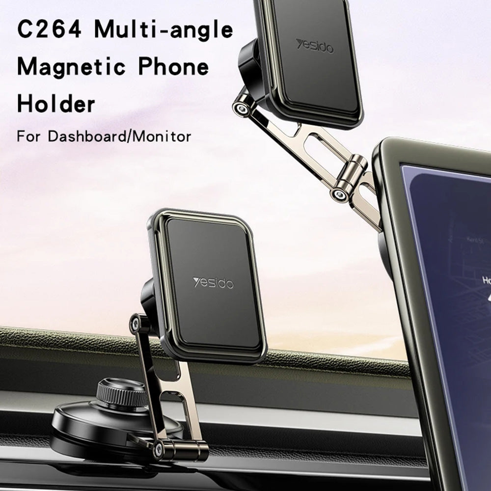 Support Auto Magnétique Yesido C264, Universel, Noir