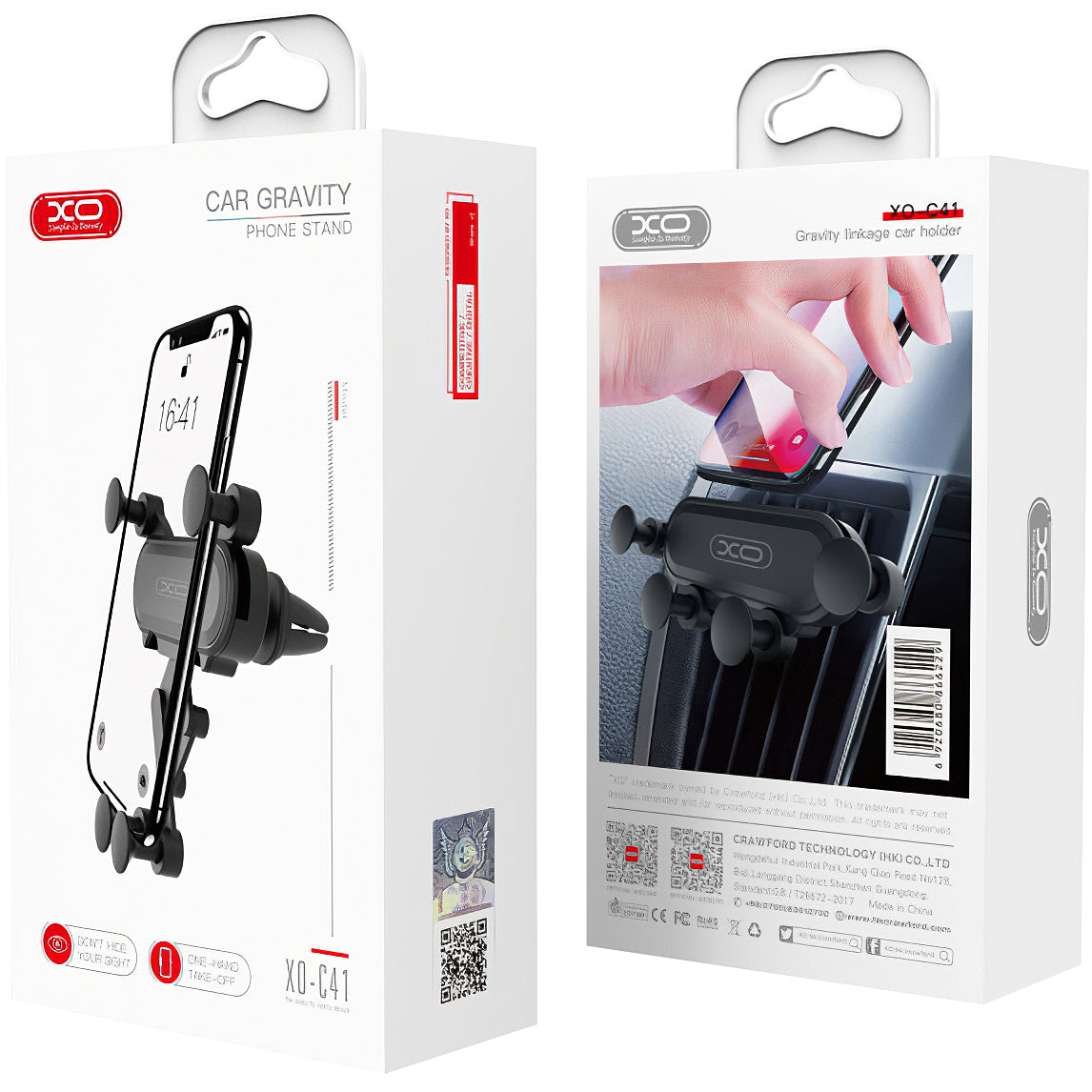 Support Auto XO Design C41 Gravity, 4 pouces - 6 pouces, Noir