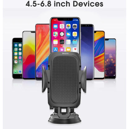 Support Auto Yesido C111, 4.5 pouces - 6.8 pouces, Noir