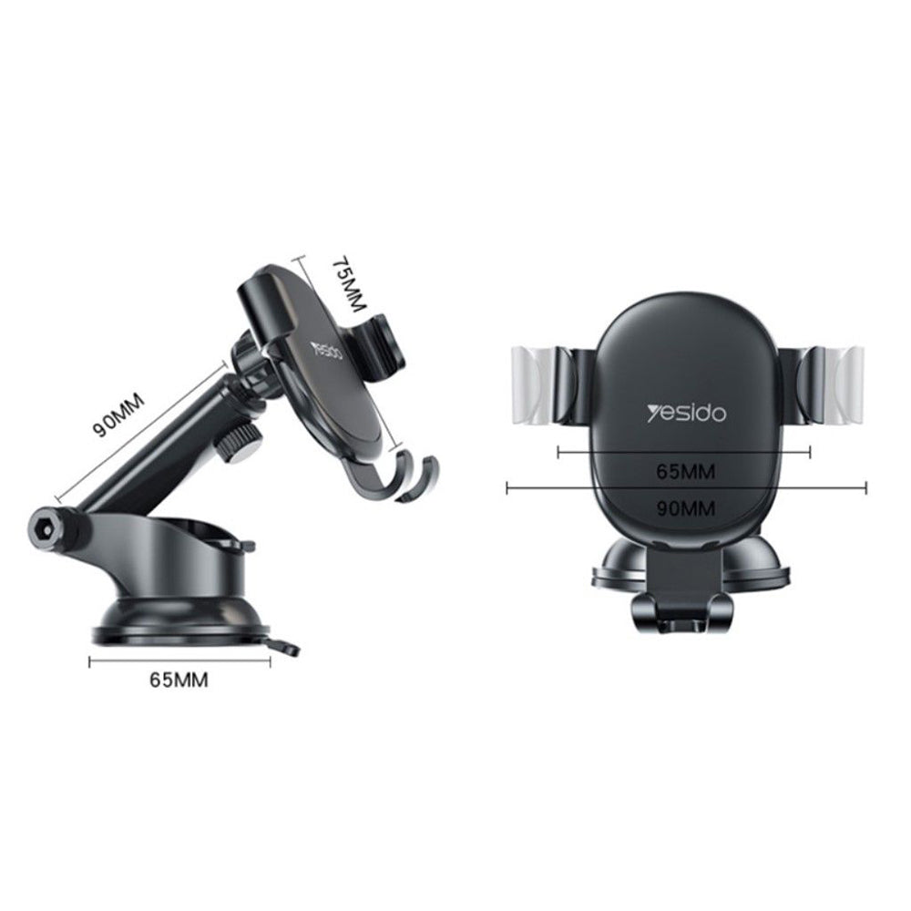 Support Auto Yesido C120, 4 pouces - 6,5 pouces, Noir